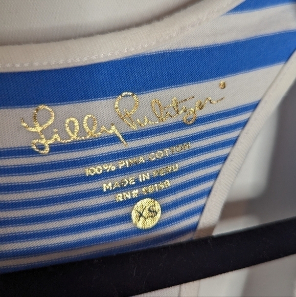 Lilly Pulitzer Blue White Striped Every Back Shirt Dress - Picture 6 of 13